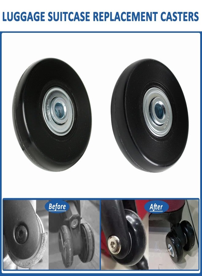 EVARSOL 60mm 4PCS Luggage Suitcase Replacement Wheels and Hacksaw for Trolley Case Travel Bags Caster Inline Roller Skating Roller Swivel Rubber Bearings Casters Repair Kits with Axles 30mm&35mm&60mm - Image 3